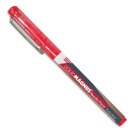 LIQUID MAGNUS FINE POINT ROLLERBALL PEN, RED INK BX