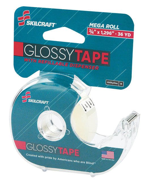 7520015167576 TRANSPARENT TAPE W/REFILLABLE DISPENSER, PATRIOTIC GLOSSY FINISH TAPE, BX