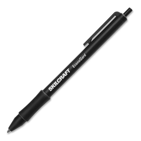 ECONOGARD RETRACTABLE BALLPOINT PEN, BLACK INK/BARREL BX