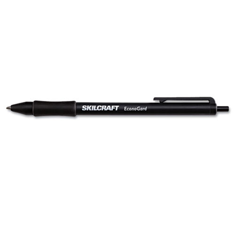 ECONOGARD RETRACTABLE BALLPOINT PEN, BLACK INK/BARREL BX