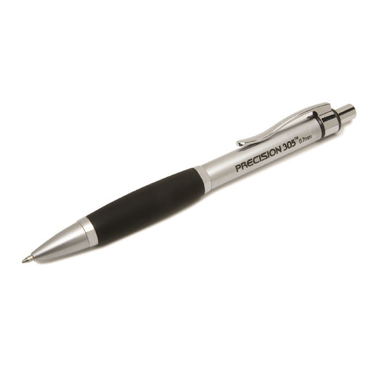 PRECISION 305 MECHANICAL PENCIL, SILVER BARREL METAL BARREL, BLACK LEAD