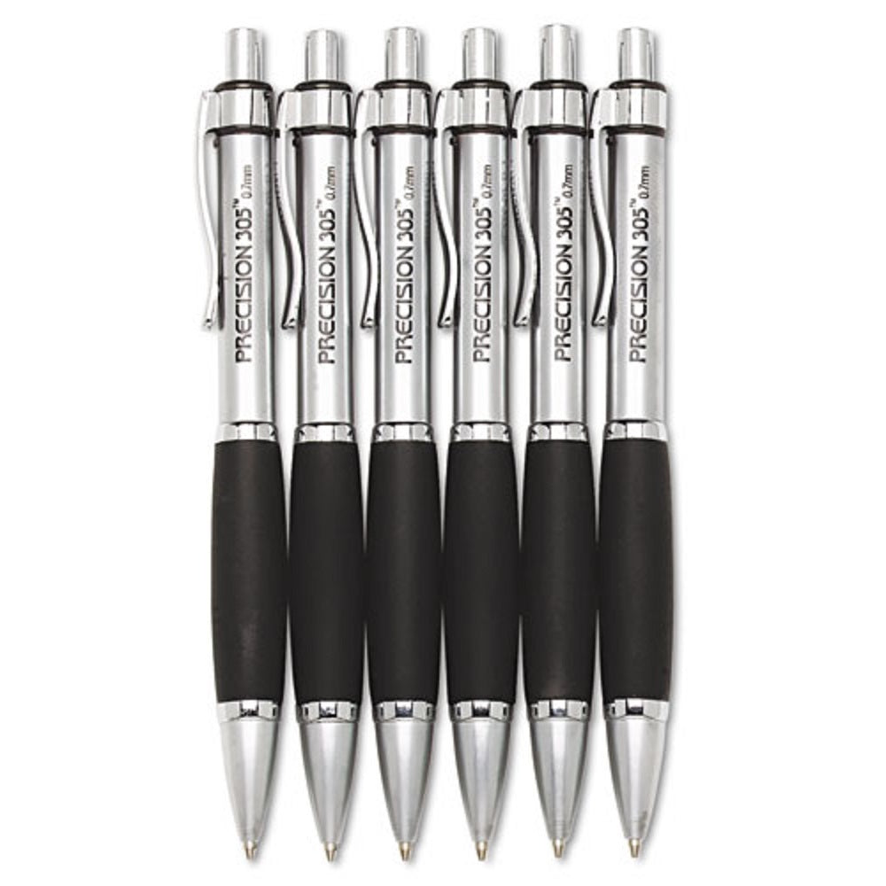 PRECISION 305 MECHANICAL PENCIL, SILVER BARREL METAL BARREL, BLACK LEAD