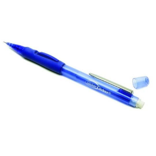 SIDE ADVANCED MECHANICAL PENCIL, TRANSLUCENT BLUE BARREL, BLACK LEAD PK