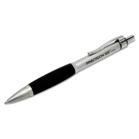 PRECISION MECHANICAL PENCIL, METAL BARREL, SILVER BARREL, BLACK LEAD  CS