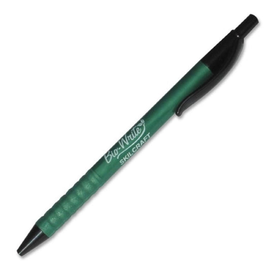 BIO-WRITE RETRACTABLE PENS, MEDIUM POINT, BLUE INK BX