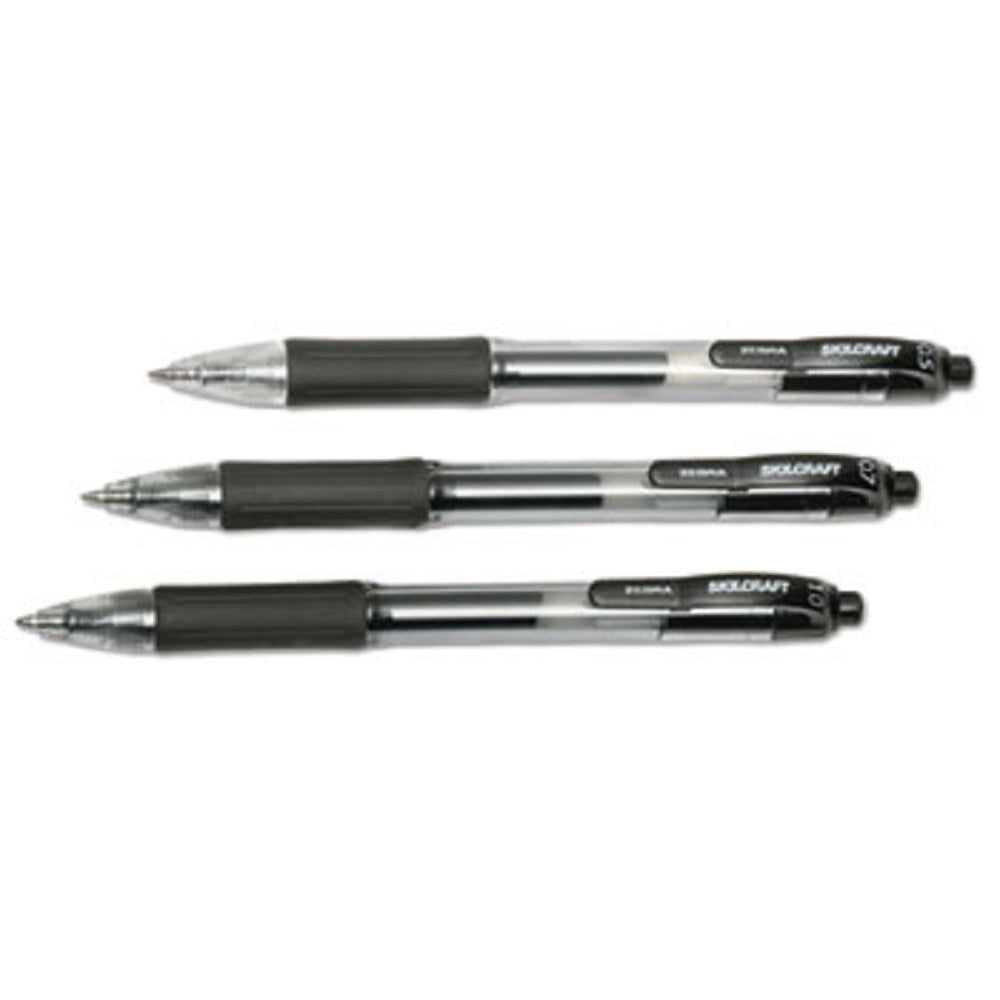 RETRACTABLE GEL PEN, MEDIUM POINT, BLACK BX