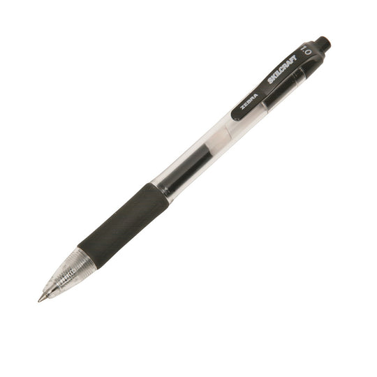 RETRACTABLE GEL PEN, BOLD, CLEAR/BLACK BARREL, BLACK INK DZ