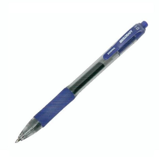 RETRACTABLE GEL PEN, BOLD, CLEAR/BLUE BARREL, BLUE INK BX