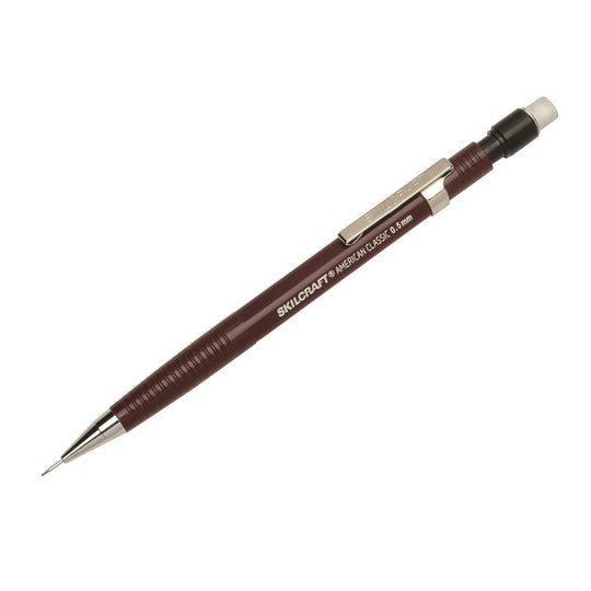 MECHANICAL, PUSH ACTION FINE POINT 0.5 MM PENCIL, BURGUNDY BARREL BX