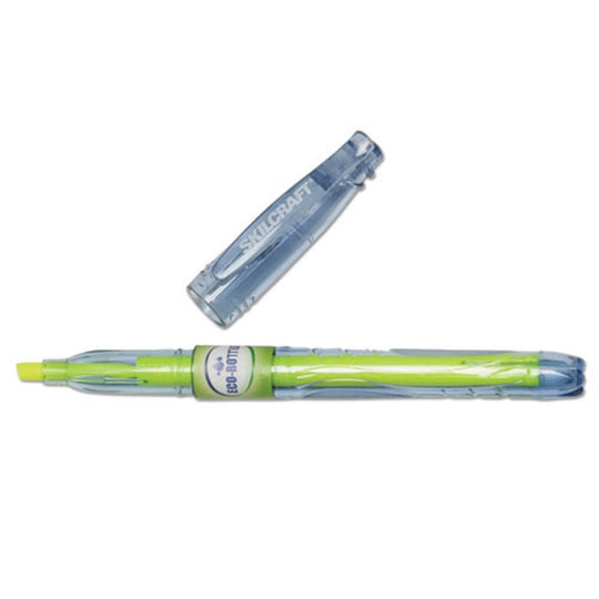 ECO-BOTTLE RECYCLED HIGHLIGHTER, CHISEL TIP, YELLOW INK BX