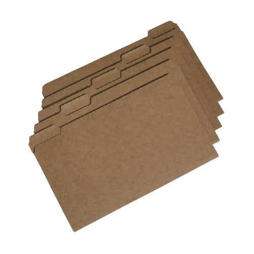 KRAFT PAPERBOARD FILE FOLDER, LEGAL, 1/5 CUT TAB BX