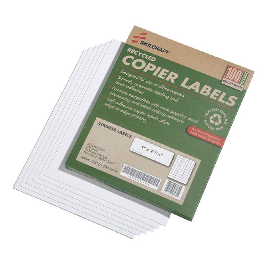 RECYCLED COPIER ADDRESS LABELS, WHITE CS