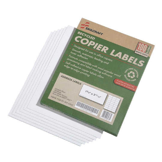 COPIER ADDRESS LABELS, PPRESSURE SENSITIVE, WHITE PK