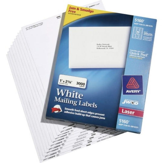 7530012898191 SELF ADHESIVE LASER LABELS, WHITE CT