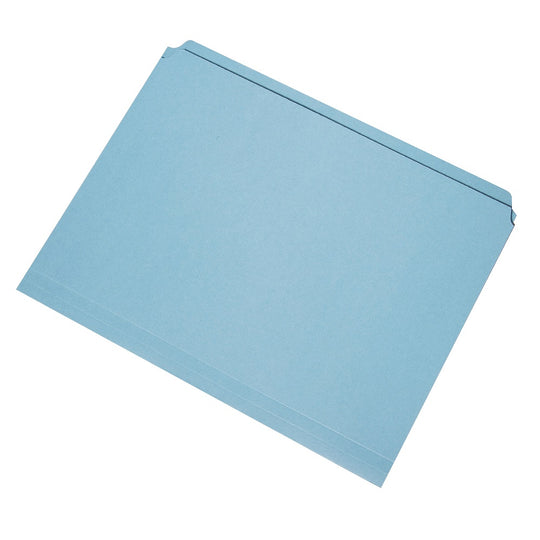 STRAIGHT CUT FILE FOLDERS, STRAIGHT TAB, LETTER SIZE, BLUE