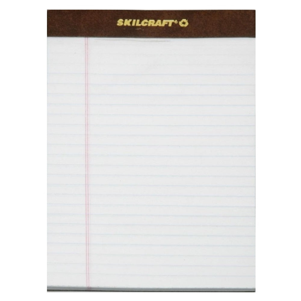 LEGAL PAD, DOUBLE LINE MARGIN RULE, WHITE BX