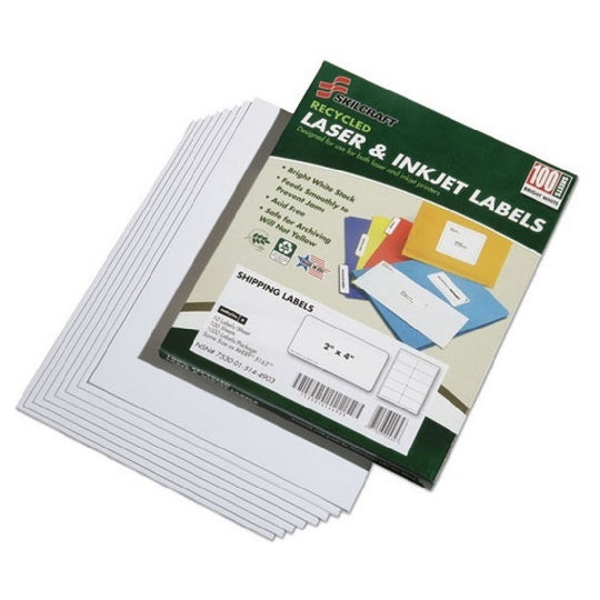 RECYCLED LASER AND INKJET LABELS ADDRESS AND SHIPPING CS