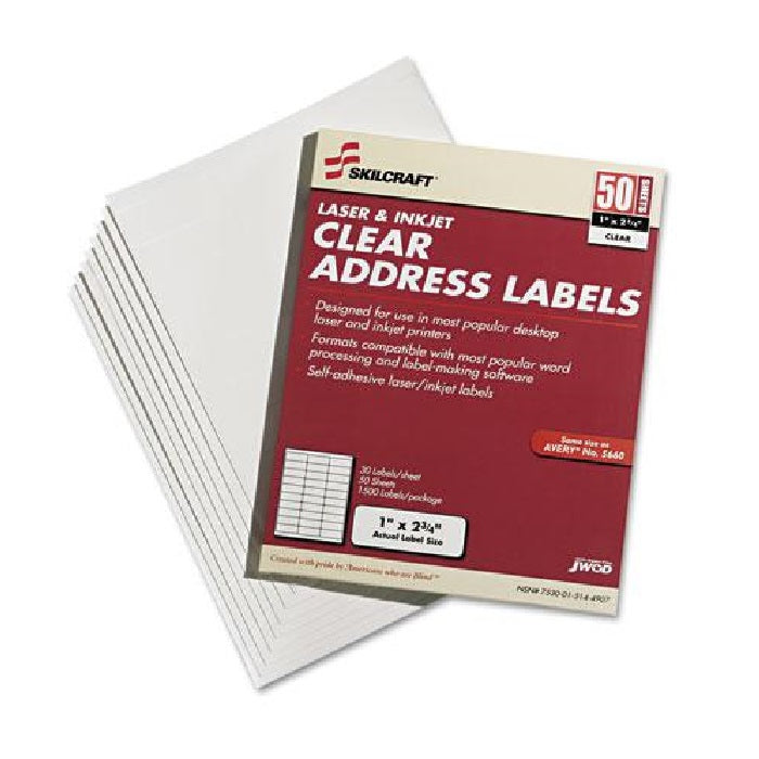 ADDRESS LABELS INKJET AND LASER PRINTERS, WHITE CS