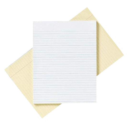 WRITING PADS, JUNIOR SIZE W/O MARGIN, LEGAL RULE BX