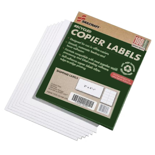 RECYCLED SHIPPING LABELS, COPIER, WHITE BX