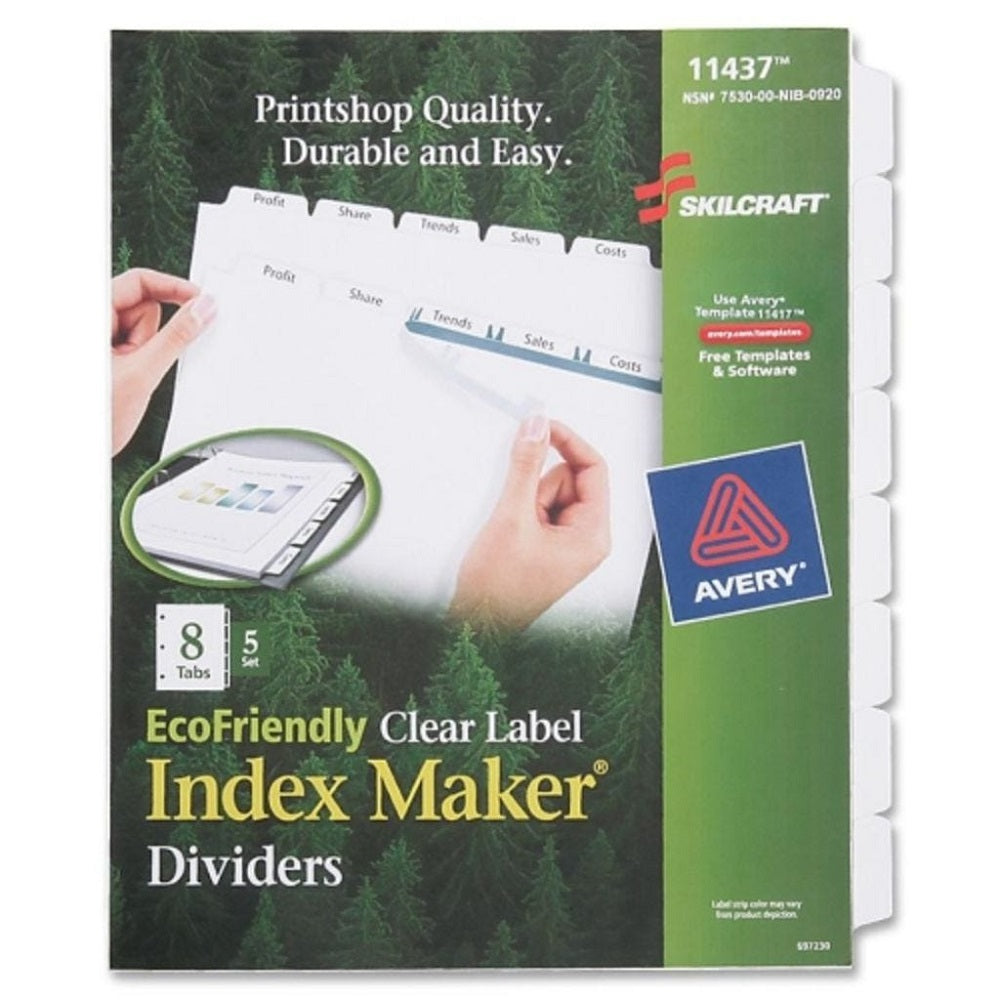 INDEX MAKER DIVIDERS, 8-TAB, WHITE SE