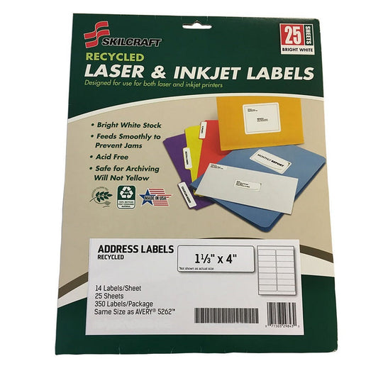 7530016736513 ADDRESS LABELS, LASER/INKJET, RECYCLED BX