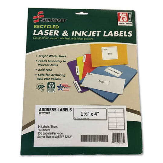 7530016736514 RECYCLED LASER AND INKJET LABELS, INKJET/LASER PRINTERS BX