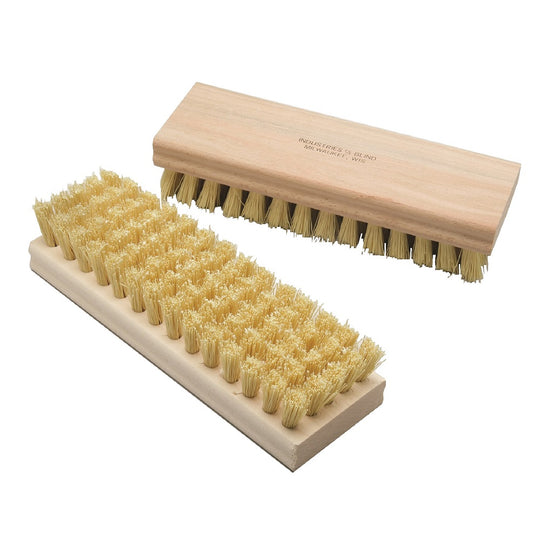 HARDWOOD BLOCK SCRUB BRUSH, YELLOW BRISTLES - BOX