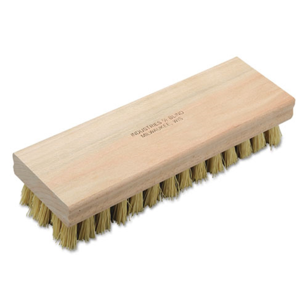 HARDWOOD BLOCK SCRUB BRUSH, YELLOW BRISTLES  BX