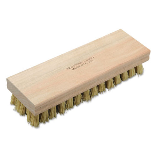 HARDWOOD BLOCK SCRUB BRUSH, YELLOW BRISTLES - BOX