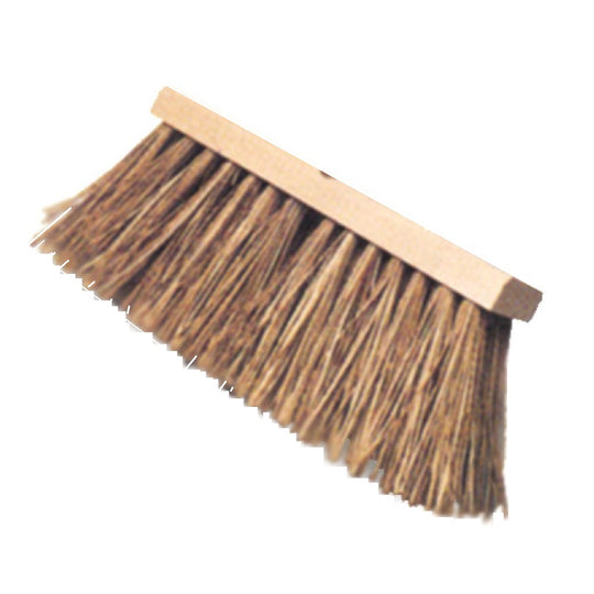 STREET BROOM, 16" WIDE BRIDTLES, NATURAL COLOR 6/BX