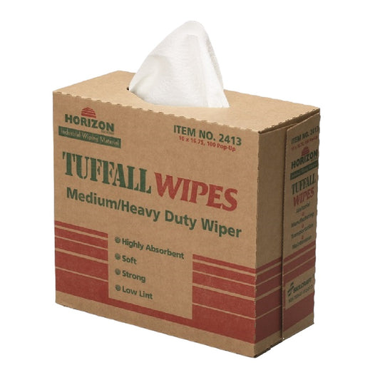 TUFFAL WIPES,  MEDIUM DUTY, WHITE, 16.75 x 9.75 - 100-TOWELS/BX