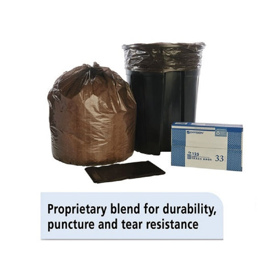 CAN LINER, EXTRA HEAVY DUTY BAG - DARK BROWN  125 BAGS/BX