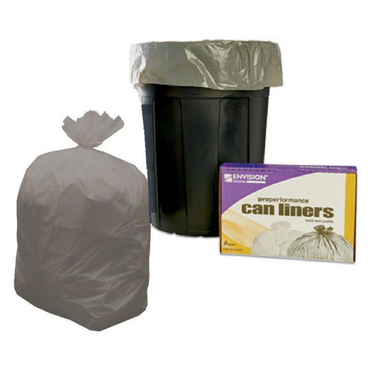 CORELESS ROLL TRASH LINERAR LOW DENSITY CAN LINERS, MEDIUM-DUTY, GRAY BX