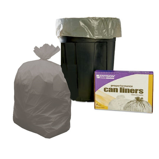 HEAVY DUTY CAN LINERS, CORELESS ROLL, GRAY  BX