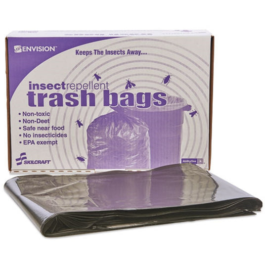 INSECT REPELLANT TRASH BAGS, BLACK  BX