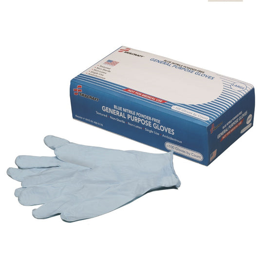 BLUE NITRILE GENERAL PURPOSE GLOVES, SMALL CS