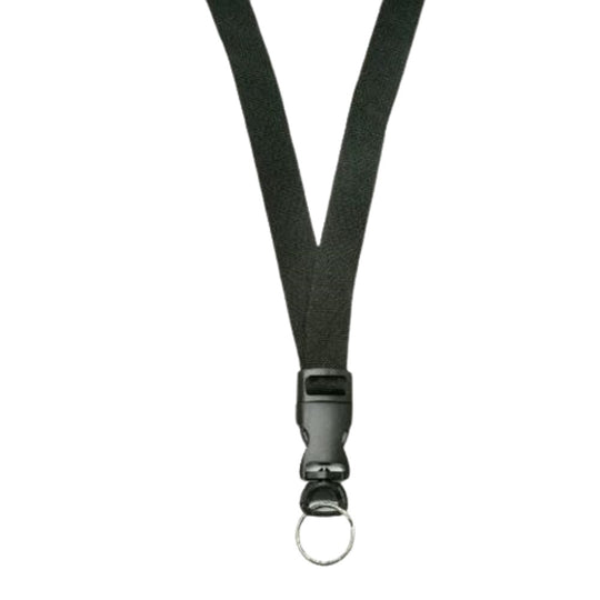 BREAKAWAY NYLON NECK LANYARD, STRAP STYLE, KEY RING, BLACK DZ