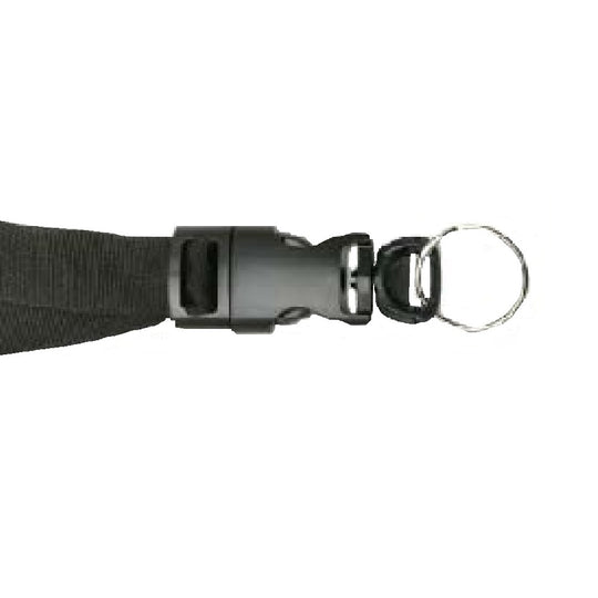 BREAKAWAY NYLON NECK LANYARD, STRAP STYLE, KEY RING, BLACK DZ