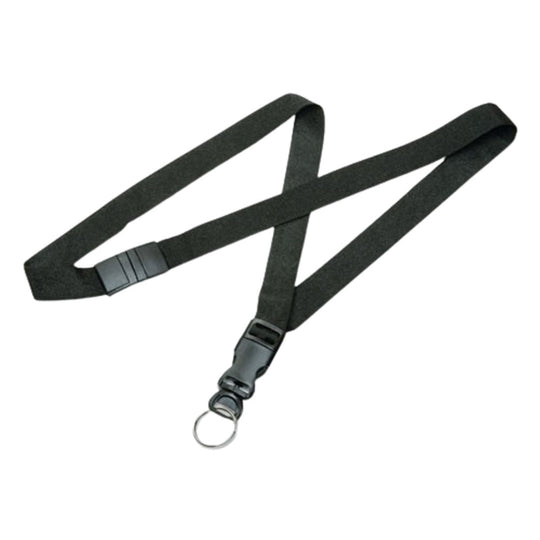 BREAKAWAY NYLON NECK LANYARD, STRAP STYLE, KEY RING, BLACK DZ