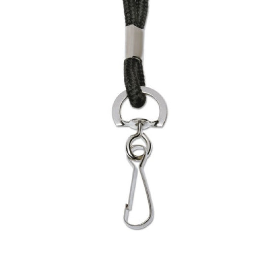 NECK LANYARD, CORD STYLE, J-HOOK, BLACK BX