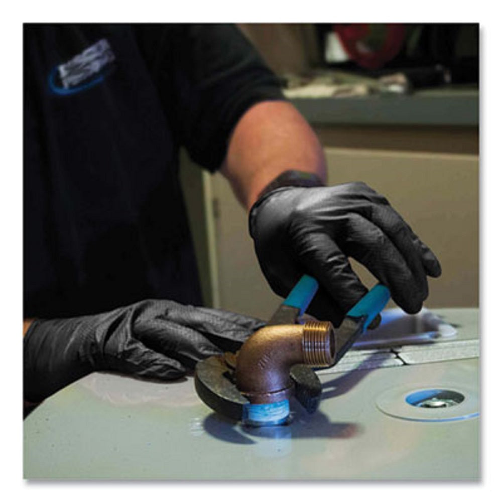 AXCGWBN44100 Ammex GWBN44100 Gloveworks Black Nitrile Powder Free Industrial Gloves, 6 Mil