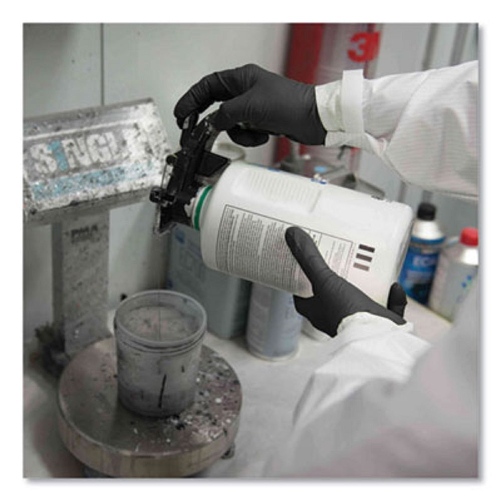 AXCGWBN44100 Ammex GWBN44100 Gloveworks Black Nitrile Powder Free Industrial Gloves, 6 Mil