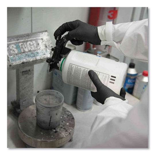 AXCGWBN44100 Ammex GWBN44100 Gloveworks Black Nitrile Powder Free Industrial Gloves, 6 Mil
