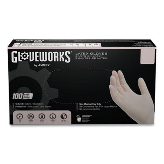 AXCTLF44100 GLOVEWORKS BY AMMEX TLF44100 MEDIUM NITRILE GLOVES, IVORY