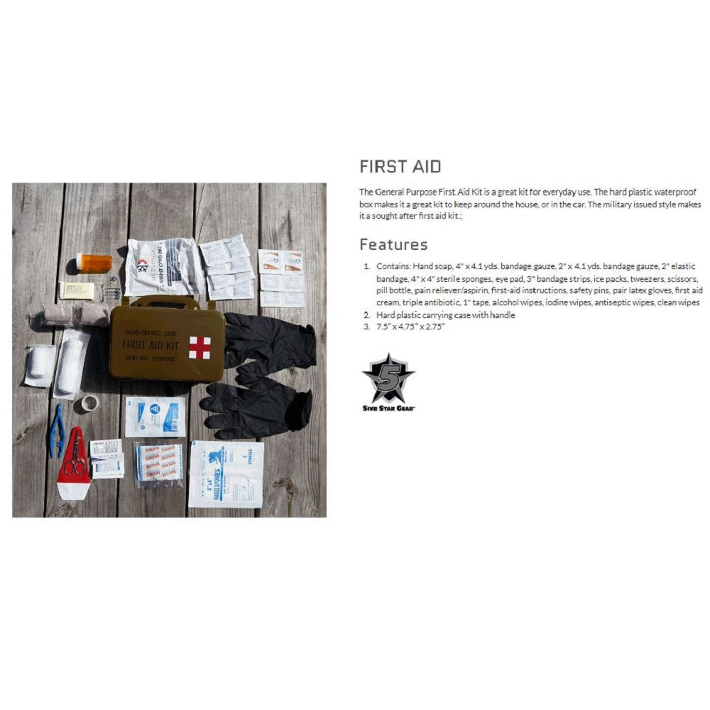 GENERAL PURPOSE FIRST AID KIT - OLIVE DRAB