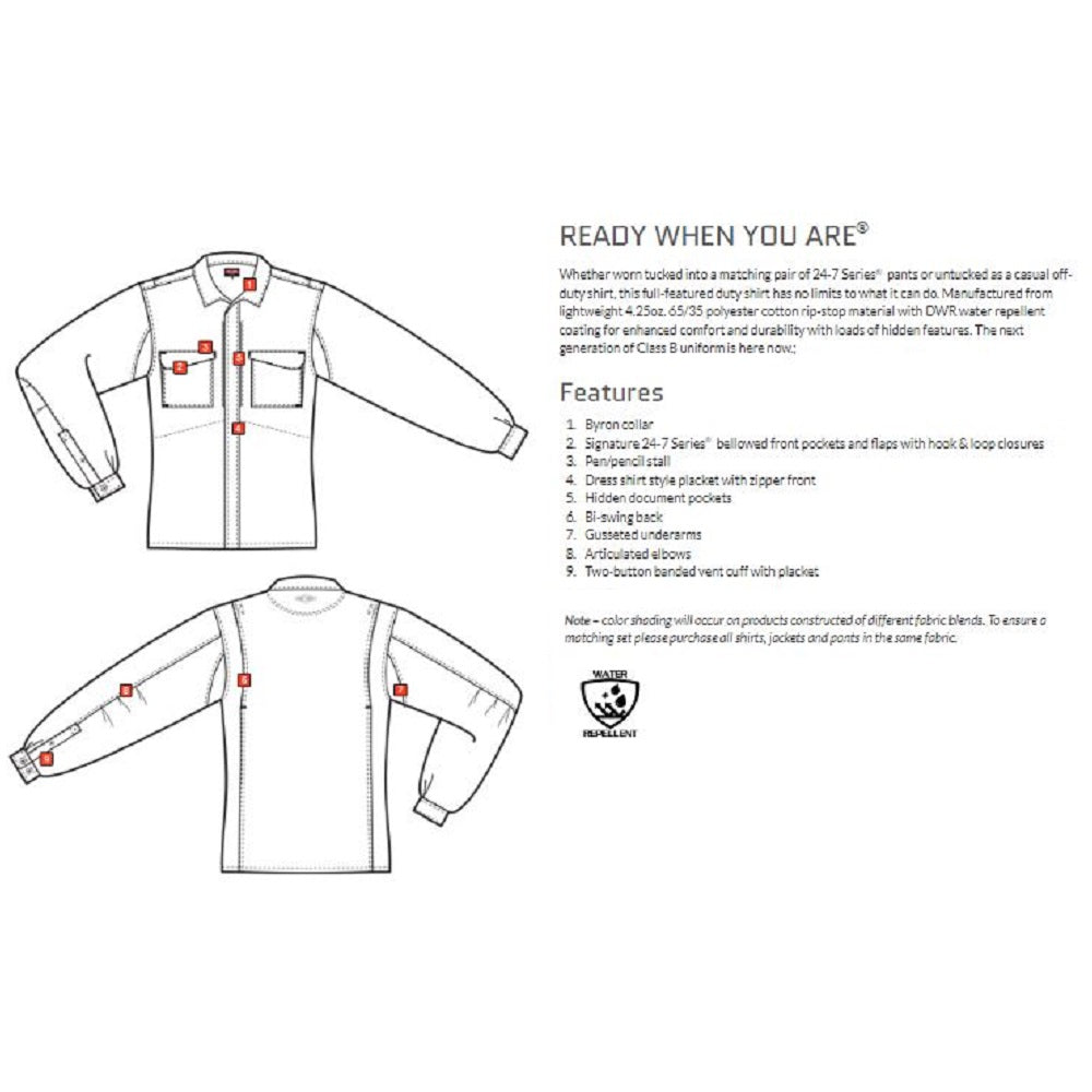 24-7 SERIES MEN'S ULTRALIGHT LONG SLEEVE UNIFORM SHIRT