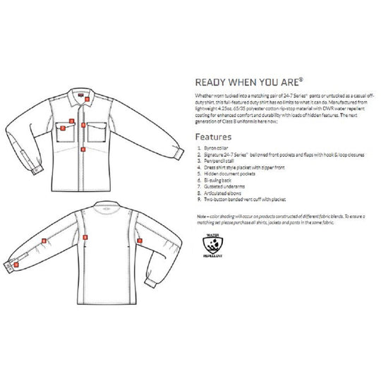 24-7 SERIES MEN'S ULTRALIGHT LONG SLEEVE UNIFORM SHIRT