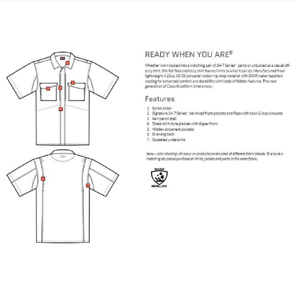 24-7 SERIES MEN'S ULTRALIGHT SHORT SLEEVE UNIFORM SHIRT