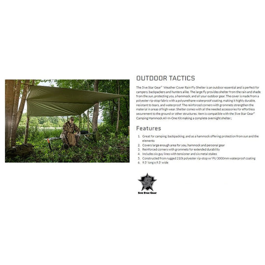 WEATHER COVER SHELTER/RAIN FLY - OLIVE DRAB